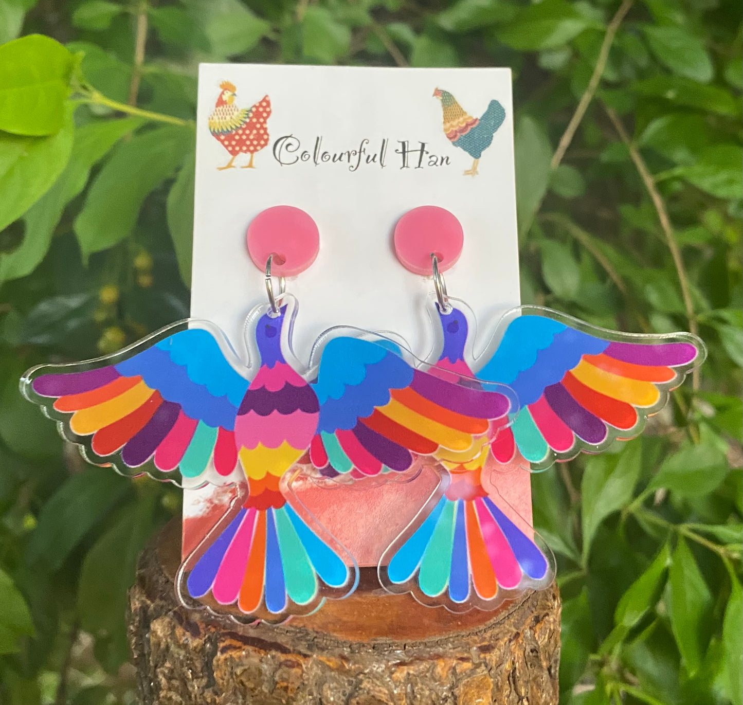 Colourful Bird earrings