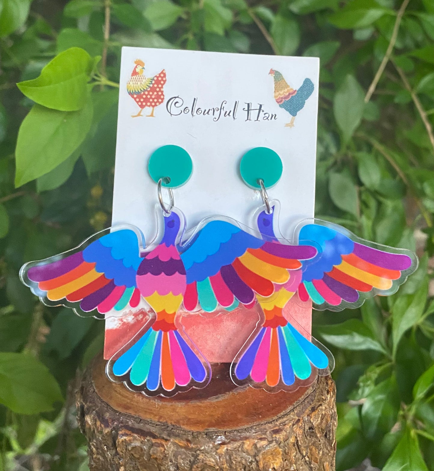 Colourful Bird earrings