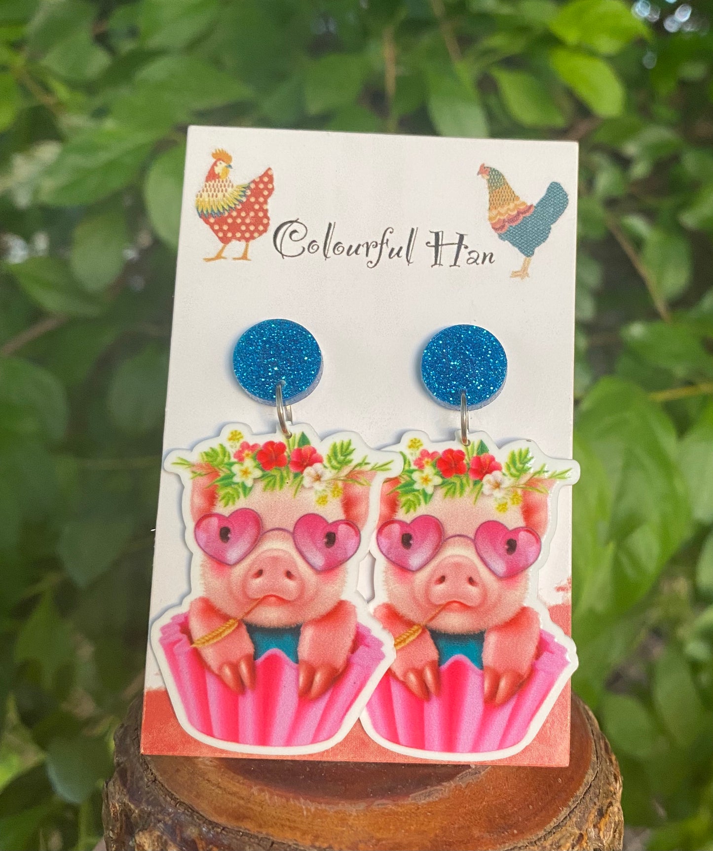 Pig Cupcake Earrings