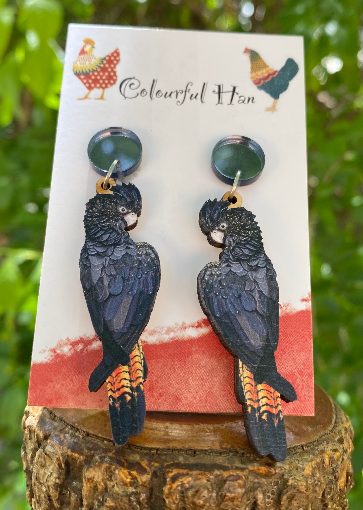 Black Cockatoo Earrings