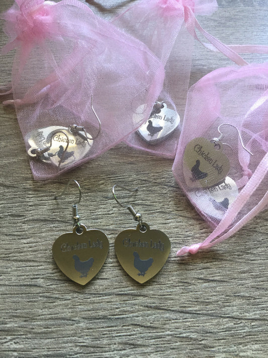 Crazy Chicken lady earrings