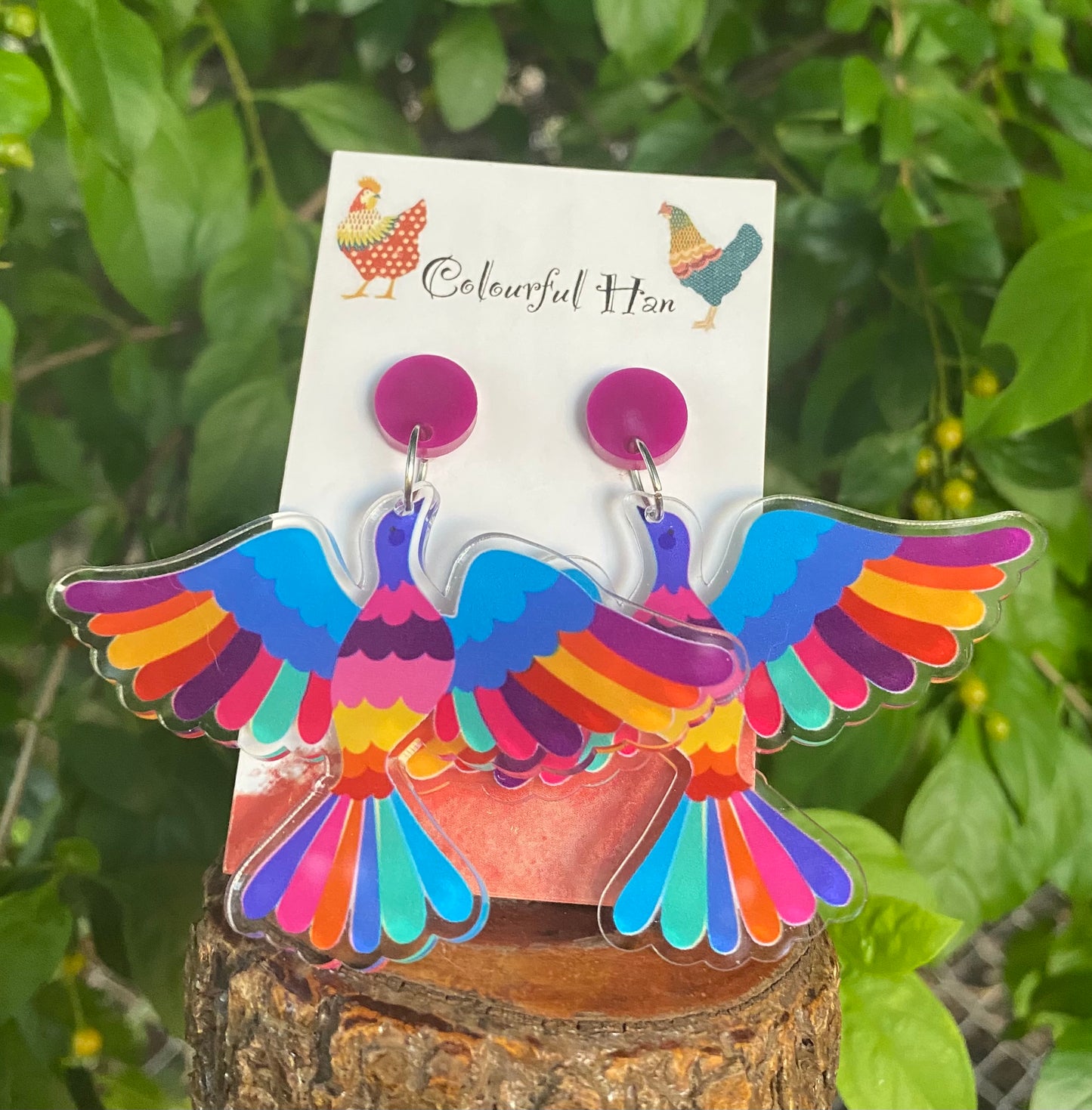 Colourful Bird earrings
