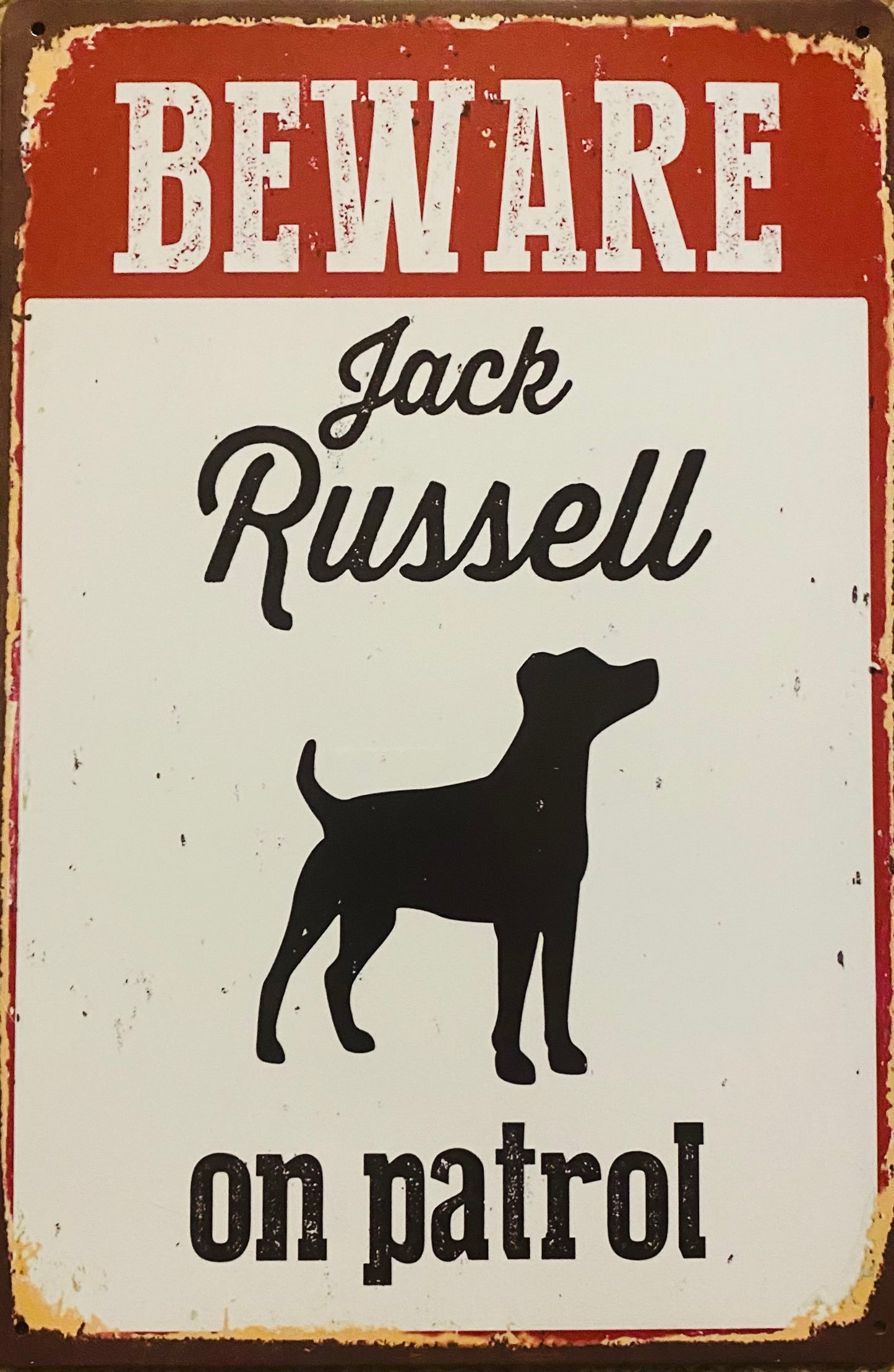 BEWARE Jack Russell on patrol