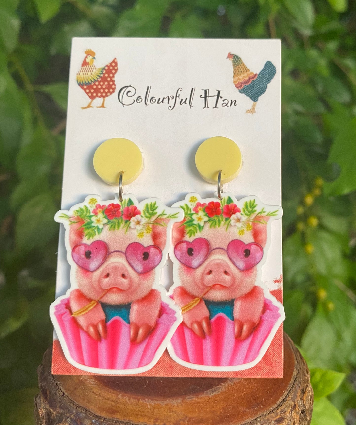 Pig Cupcake Earrings