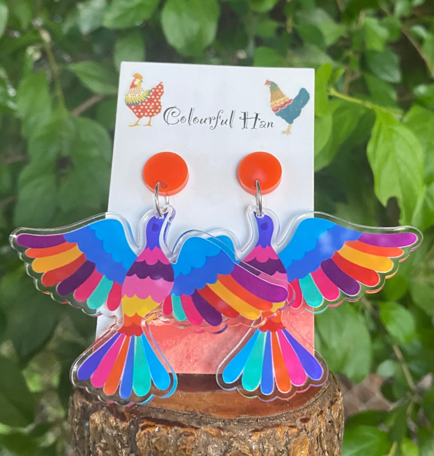 Colourful Bird earrings