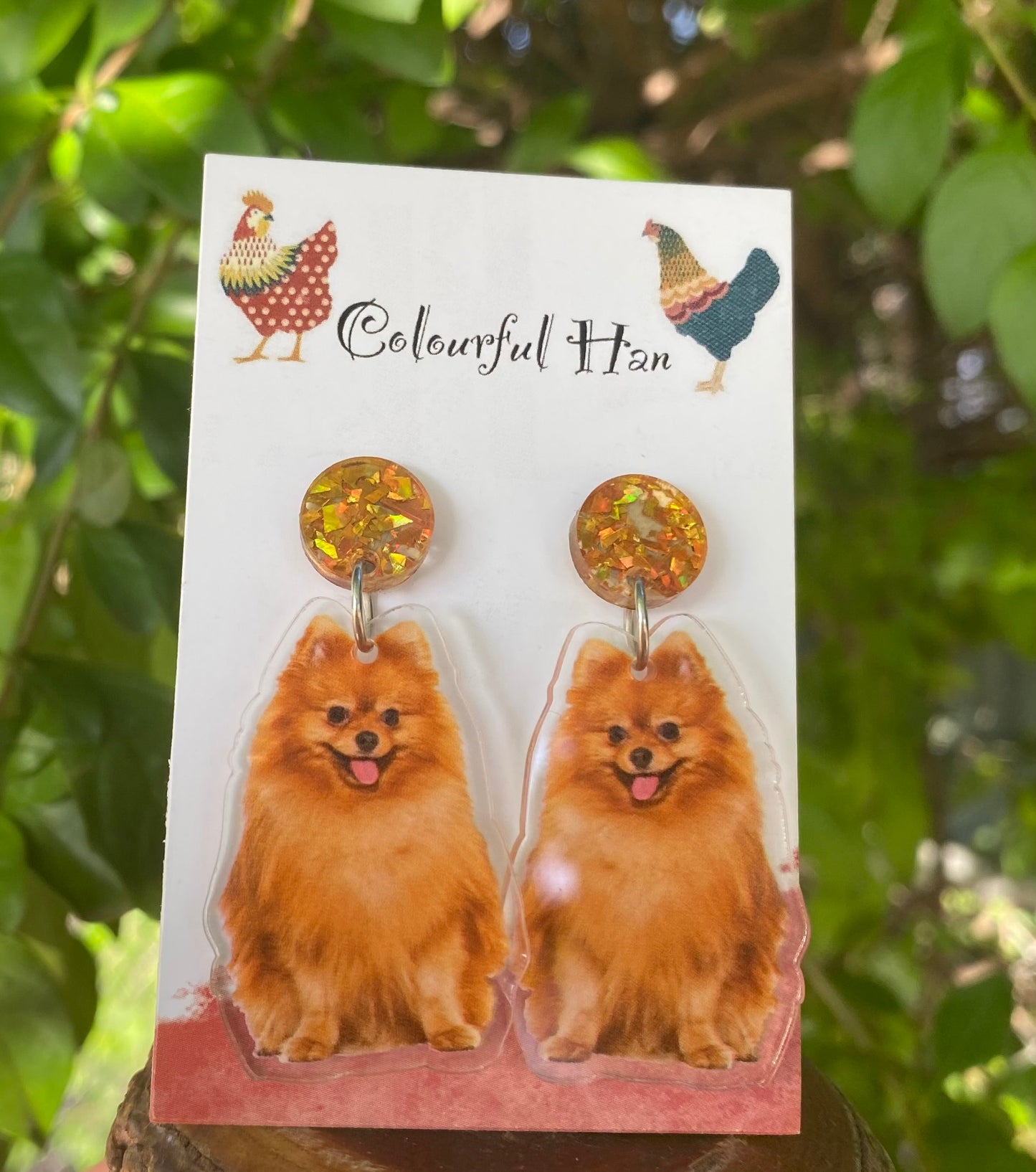 Pomeranian Earrings