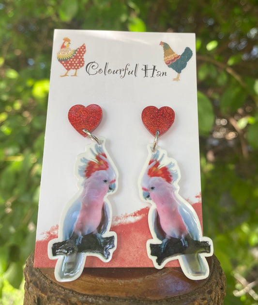 Pink Cockatoo Earrings